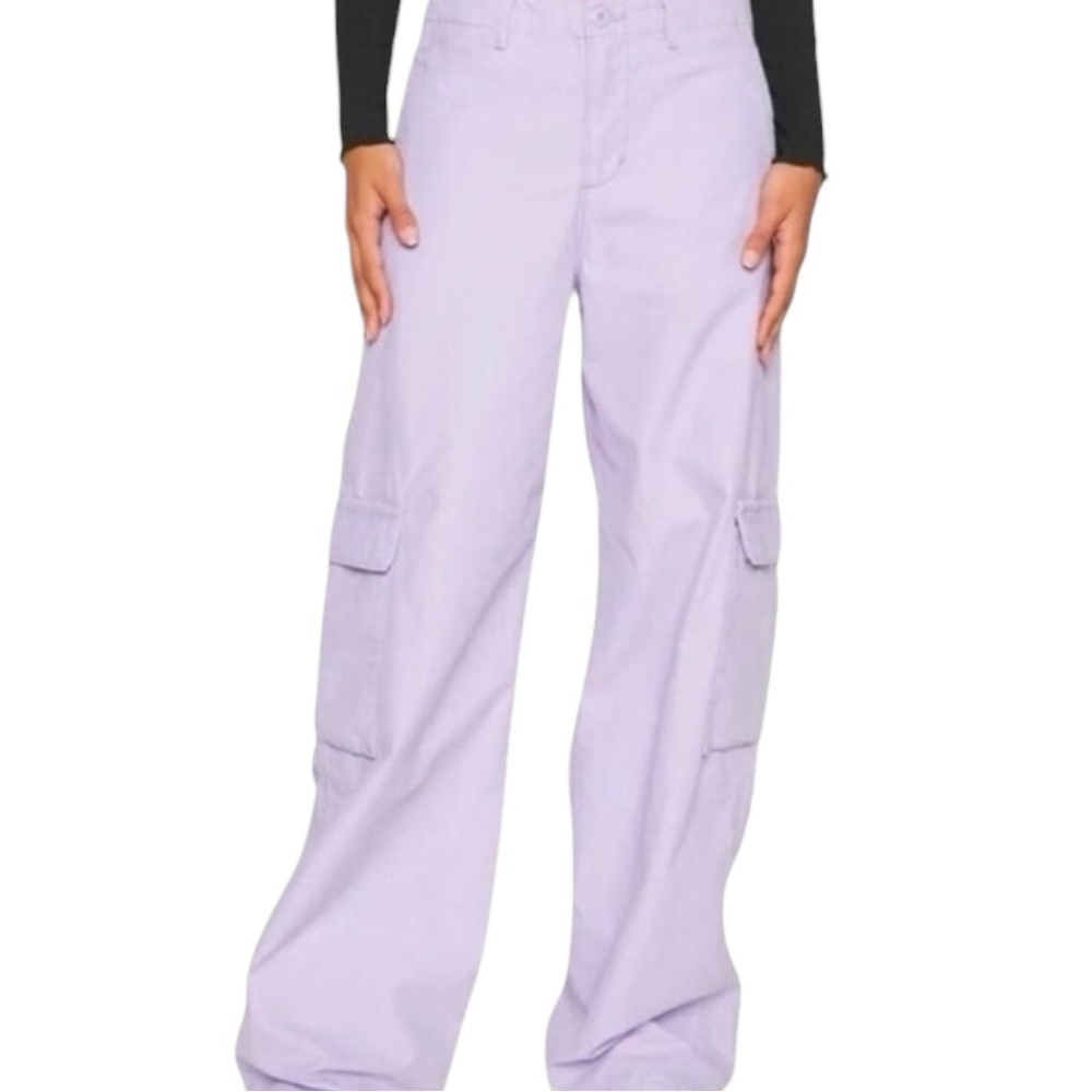 Levi's Cargo Pants Women's Baggy Wide Leg Purple Cargos Jeans Size 26x30 NEW